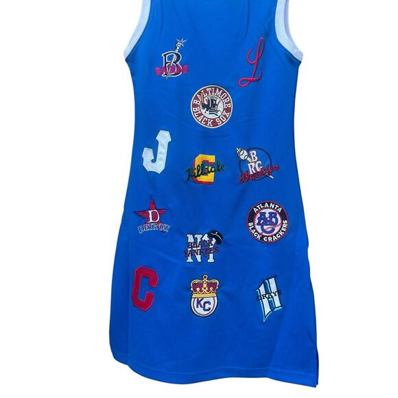 Negro League Baseball Dress Womens Medium Blue Jersey Team Patches Headgear-SZ-M - Picture 2 of 8